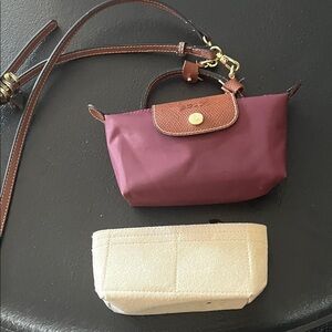 Longchamp Burgundy and Brown Crossbody Bag
